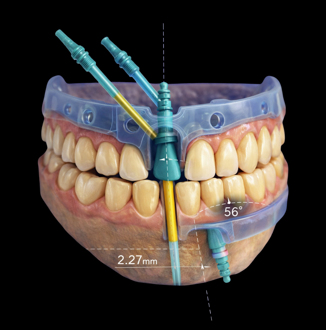 Planejamento digital de implante dentário com tomografia computadorizada, escaneamento intraoral 3D e guia cirúrgico.